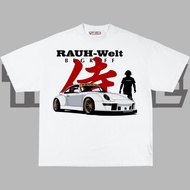 RAUH-WELT BEGRIFF Porsche White Oversize T-Shirt | RWB Aesthetic T-shirt | Men Women Tops | Unisex B