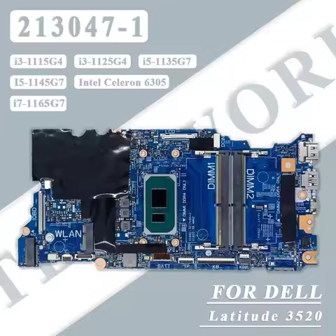Laptop Motherboard For Dell Latitude 3520 Celeron 6305 i3/i5/i7-11th Gen CPU 03VVMC 0C9RFG Notebook 