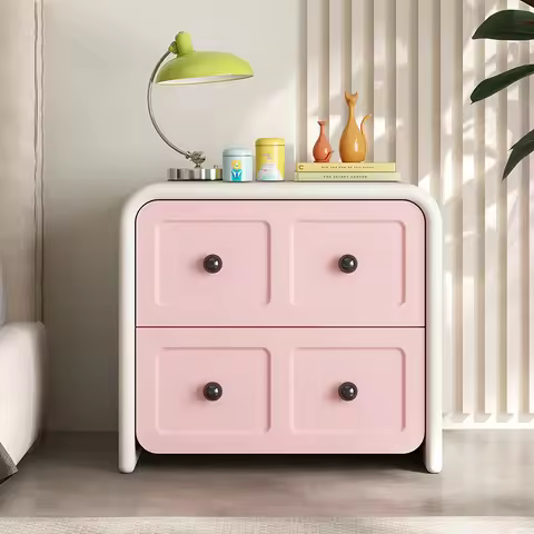 Cute Luxury Bed Table Dopamine Furniture Storage Bedside Cabinet Glamour Space Saving Vintage Comodi