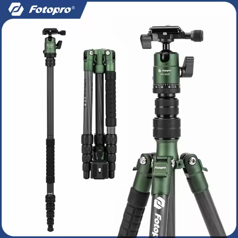 Fotopro Carbon Fiber Tripod 151CM Detachable Monopod Travel Tripod for Nikon Canon Camera X-GO E2