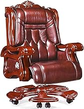 WSJTT Ergonomic Office Reclining Chair, High Back 360° Chairman Swivel Luxury Chairs with Caster Upholstered in Leather for Adult Home Expensive Luxurious Boss Chair (Color : B)