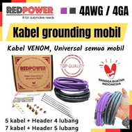 Redpower Kabel Grounding Mobil 4 awg / 4 GA Ground Wire Kit 4awg universal semua mobil 5 titik 7 tit