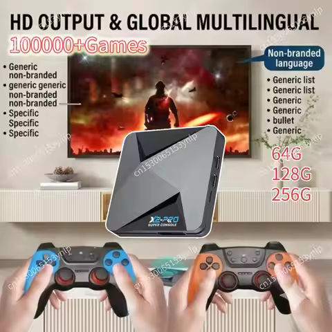 New Upgrade X2 Pro Video Game Console with 100000+Games Retro Game Box with 2 Gamepads 2.4G/5G 60+ G