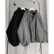 KAWU parachuteJacket with inner pocket, genuine wrinkled parachute fabric lined with 100% cotton sil