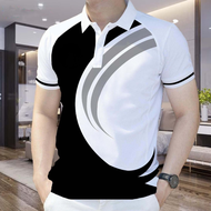 Summer Polo Shirt For Men Business Casual Polo For Men Formal Short Sleeved Button Polo Red