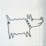 Nordic Wall-Mounted Puppy Metal Style Hanger Cross-Border Simple Style Retro Casual Red Spray Paint 