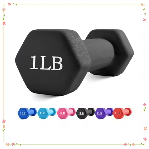 Neoprene Dumbbells 1-3LB Hex Anti-Roll for Senior Home Fitness Training