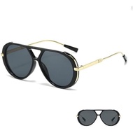Leopard-print aviator ,double-bridge oversized aviator ,retro metal frames