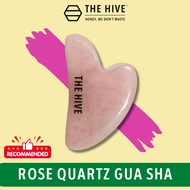The Hive Rose Quartz Gua Sha Face Massager Tool For Face & Body : For Massage Skin, Decrease Puffine