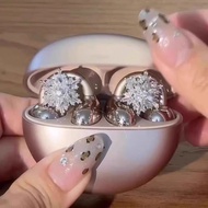 FreeClip Earphone Diamond Buckle Ear Clip-On Earphone Decoration Snowflake Accessories Earrings Fema