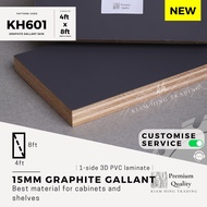 15mm Graphite Gallant Skin PVC 1-side laminated plywood (4ft x 8ft) KH601 | Papan kayu DIY | Kiam Hi
