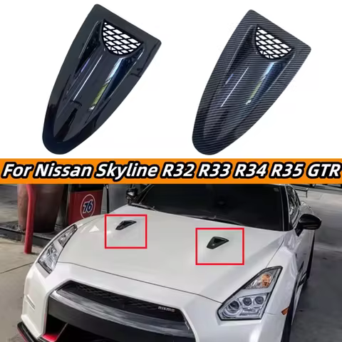 For NISSAN SKYLINE R32 R33 R34 V35 V36 GTR Style Engine Hood Vent Louvers Air Scoop Bonnet Vent Air 