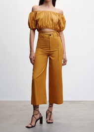 [MANGO] TROUSERS YELLOW-H / กางเกงขายาว REF. 47081260