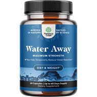 Water Away Pills Maximum Strength 60 Capsules - Herbal Diuretic Pills Water Retention for Fast Actin