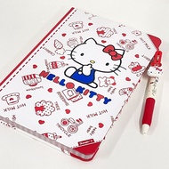 Sanrio สมุดโน้ต Hello Kitty หน้าสีการ์ตูนน่ารักเปลือกแข็งสมุดโน้ตหัวใจผู้หญิงเครื่องเขียนอุปกรณ์สำนั