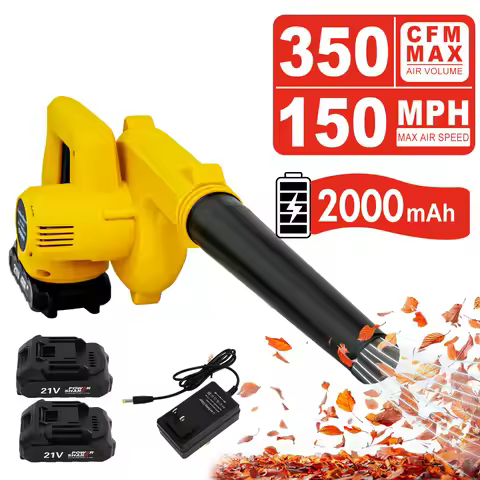 Blower 21V Portable Cordless Leaf Blower 2-in-1 with 2.0Ah Battery and Charger for Lawn Care Leaf Bl