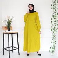 LDO GAMIS XXL Jumbo Lengan Kancing saten apple