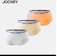 กางเกงชั้นในทรงสามเหลี่ยม Jockey Pure Cotton คอกลม กางเกงขาสั้นเอวกลาง 3 ตัว ผ้าฝ้ายยาวยืดหยุ่นสูง ก
