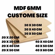 MDF Board 6 mm MDF Board/ CUSTOME SIZE