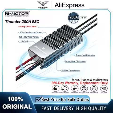 T‑MOTOR Thunder 200A 12S‑24S ESC For Helicopter Quadcopter Hexacopter VTOL Agricultural Multirotor U