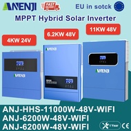 cost-effective ANENJI 11KW 6.2KW 4KW 2KW  Solar Inverter Hybrid 220v Pure Sine Wave Built 160A 120A 