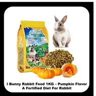 I-Bunny Rabbit Food 1KG Pumpkin Flavor A Fortified Diet For Rabbit / Makanan Arnab #RabbitPellet