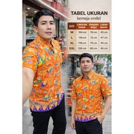 KEMEJA Adult Batik Shirt with Ondel-ondel Motif Batik Shirt Baju Batik Lelaki