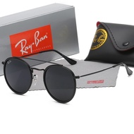 New rayban glasses, fashionable round frame sunglasses, men's and women's trendy hundred tower glass