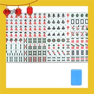 [JU] 144Pcs/Set Mahjong Portable Entertainment Melamine Party Game Chinese Mahjong for Indoor