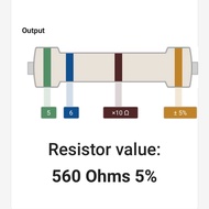 Resistors 1/4 WATT 1/4 0.25 0,25W 5% 5 PERCENT 560OHM 560 OHM 560Ω 560R