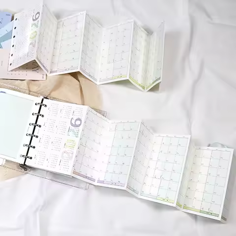 Fromthenon Loose Leaf Notebook Planner 2026 Calendar A6 A7 A8 8 Folding Calendar Year Plan Loose Lea