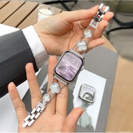 New Luxury Bling Clover Strap For Apple Watch Strap Stainless Steel i Watch Strap Diamond Metal Appl