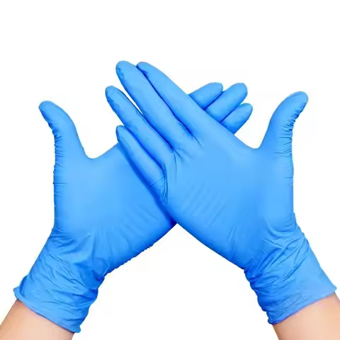20pcs Disposable Blue Nitrile Gloves For Kitchen Disposable Latex Gloves, Oil-Proof Gloves, Multi-Fu