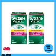(BUNDLE OF 2) ALCON Systane Ultra Lubricant Eye Drops 10ml (Preservative-Free) Expiry Date/ April 20
