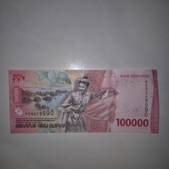 Uang 100000 ribu Seri Cantik Triple 9