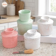 AHOUR Round Butter Box, Large Capacity Sealed Butter Bell Crock, Multi-functional with Lid Keep Fres