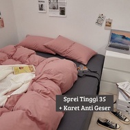 Plain Anti-Slide Bed Sheet 35 Height Queen Pillowcase Size 90x200 100x200 120x200 160x200 180x200 Sm