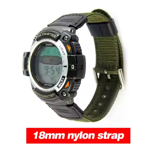 Replacement Wristband Strap For Digital Watch AQ-S810W SGW-300H SGW-400H Nylon + Leather waterproof 