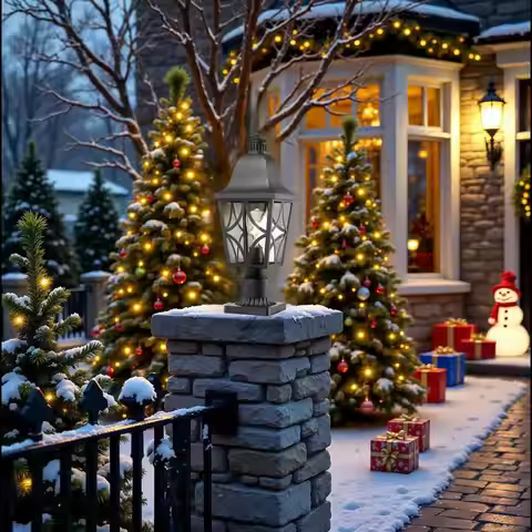 Outdoor Post Lights Lamp Post Light Fixture, Waterproof Aluminum Housing with Glass, Fence Post Deck