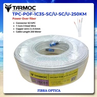 Tarmoc TPC-POF-1C3S-SC/U-SC/U-250 White | Preconnectorized Drop Cable with POF 250 Meters