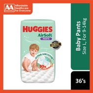 Huggies Air Soft Baby Pants Diapers Size L 36's (For 9-14kg)