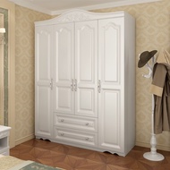 Eropah almari baju isi rumah bilik tidur penyimpanan pemasangan kayu mudah rumah kecil moden empat pintu lima enam pintu putih almari pakaian