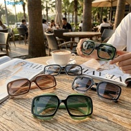 EPOCH Fashion Eyeglasses, Gradient Lens PC Material Two-Tone Square Frame Sunglasses, Y2K Polygon Co