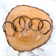 ARIES plain black cross bracelet adjustable cute basic love