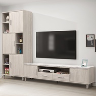 [特價]直人木業-LEO北歐風系統板桌面 181公分電視櫃搭配 80公分收納櫃