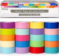 20PCS Colored Washi Tape, Kids Art Supplies Colored Tape, DIY Craft Tape, Colored Tape Rolls, Colore