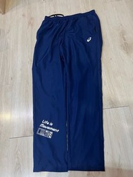 ASICS 平織長褲 藍 3XL