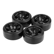 AIBINELO-4Pcs Drift Car Tire Wheel Rim Hard Wheel Tyre for 1/10 Drifting RC Car