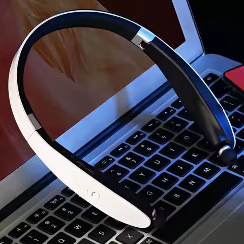 True Wireless Bluetooth Earphones Foldable Neckband Headset Hifi Stereo Earphones Noise Cancelling H