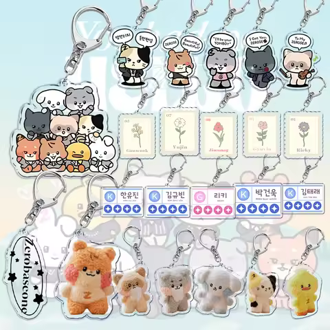 Cute K-pop Keychain for Accessories Bag ZB1 Zerobaseone Pendant Key Chain Ring Boys Planet Jiwoong K